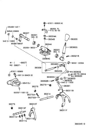 High and low gear shift lever assembly 36308-60240 for Toyota LAND CRUISER 100