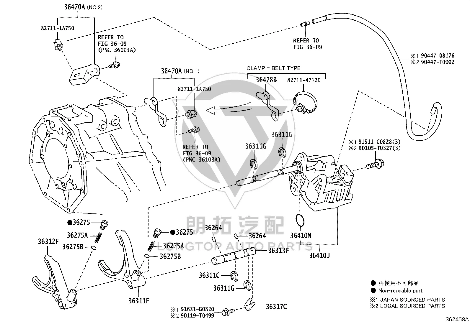 Transfer Case Shift Actuator 36410-0K020 for Toyota Fortuner