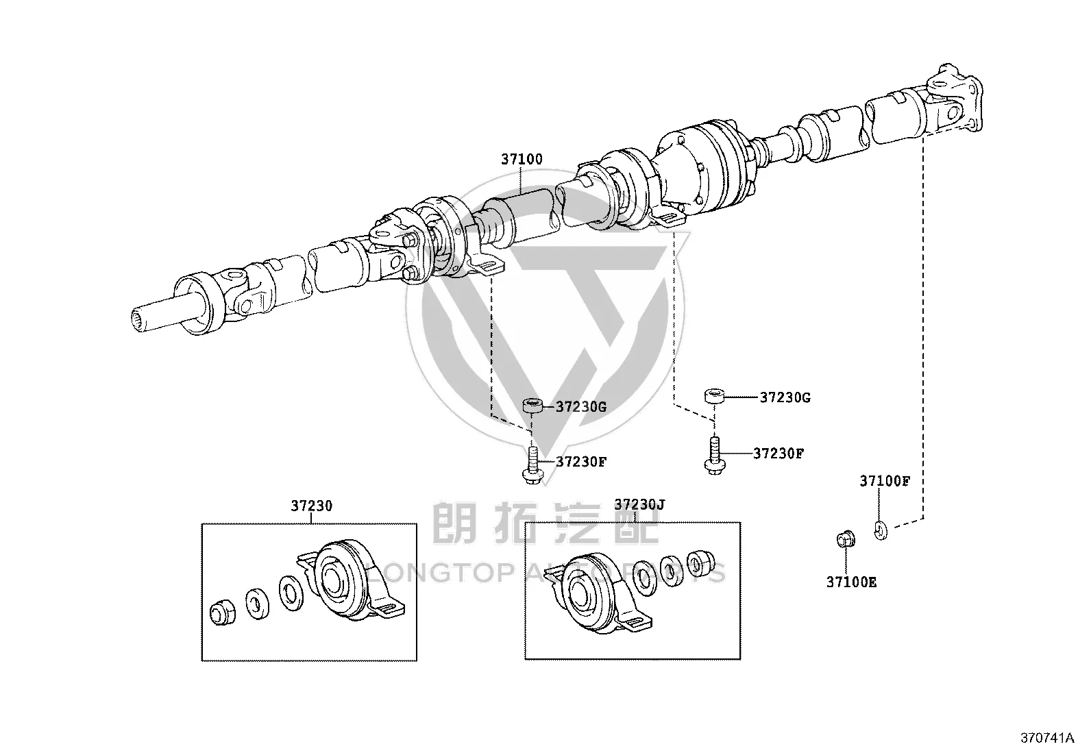 Drive Shaft Rear 37100-45020 for Toyota Sienna