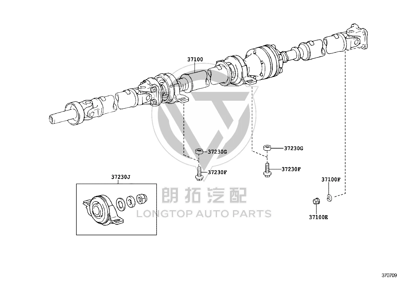 Drive shaft assembly 37100-48040 for Lexus RX270
