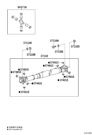 Drive Shaft Rear 37110-60D70 for Toyota Land Cruiser Prado