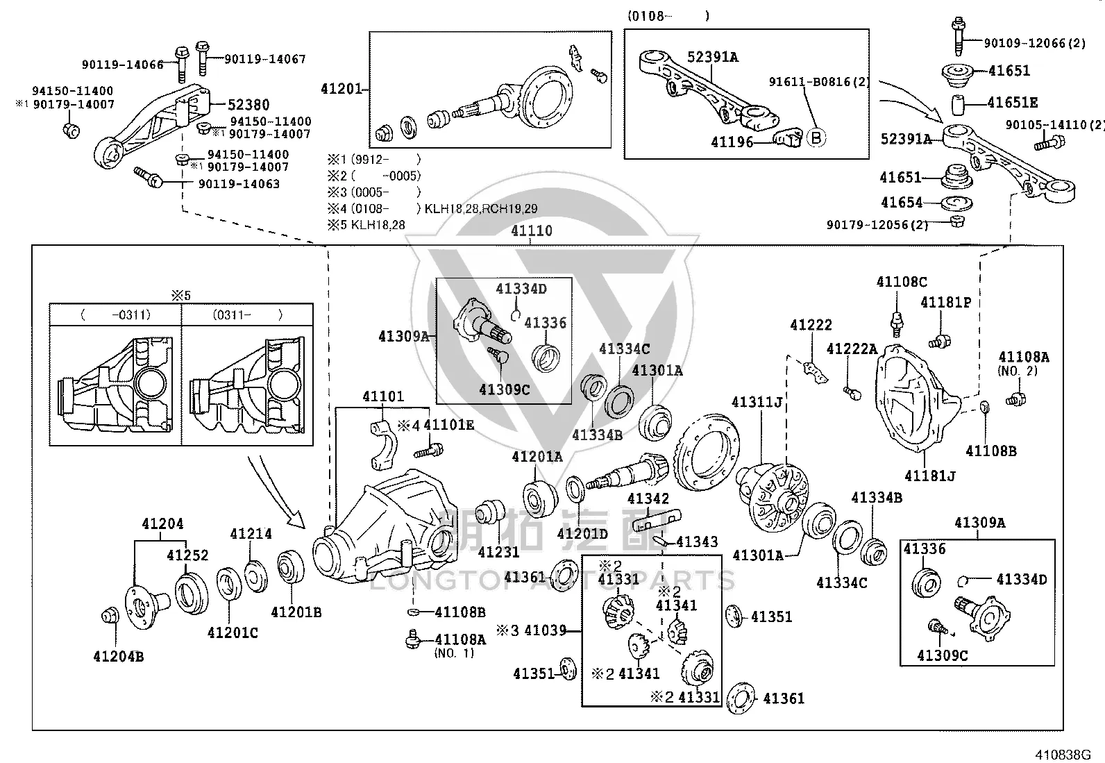 Rear Differential Gear Assembly 41039-34020 for Toyota Land Cruiser