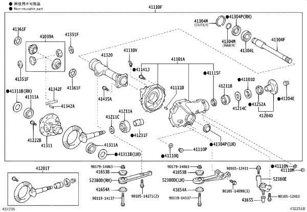 Front Axle Differential Bearing 90366-53013 for Toyota 4RUNNER