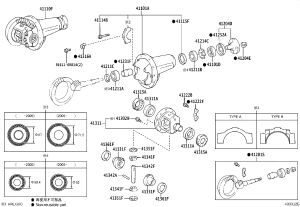 Front Differential Final Drive Gear Assembly 41201-69805 for Toyota Land Cruiser