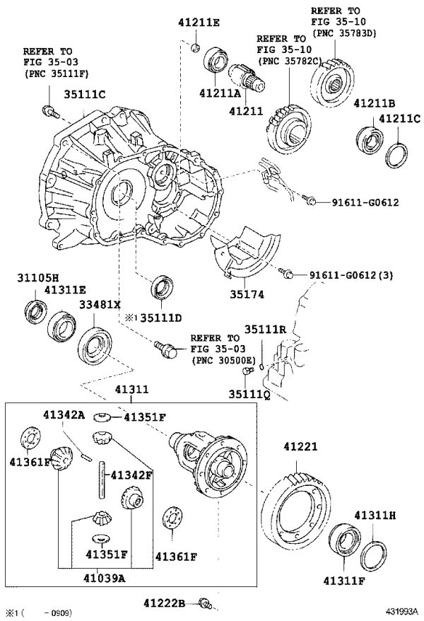 Front Differential Ring Gear 41221-02090 for Toyota Corolla