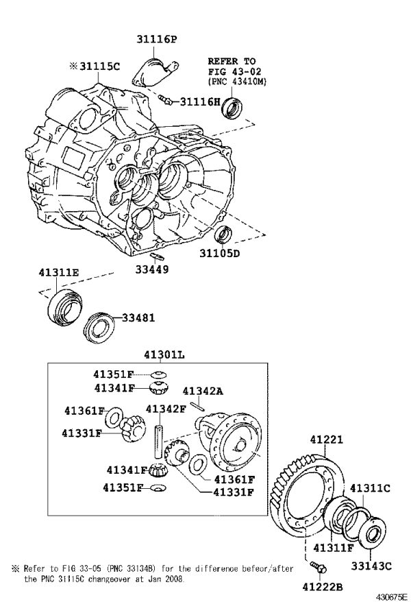 Front Differential Gear Ring 41221-12480 for Toyota Corolla