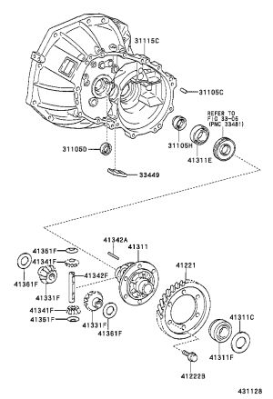 Front differential oil seal (rear) 90564-C0011 for Toyota Vios