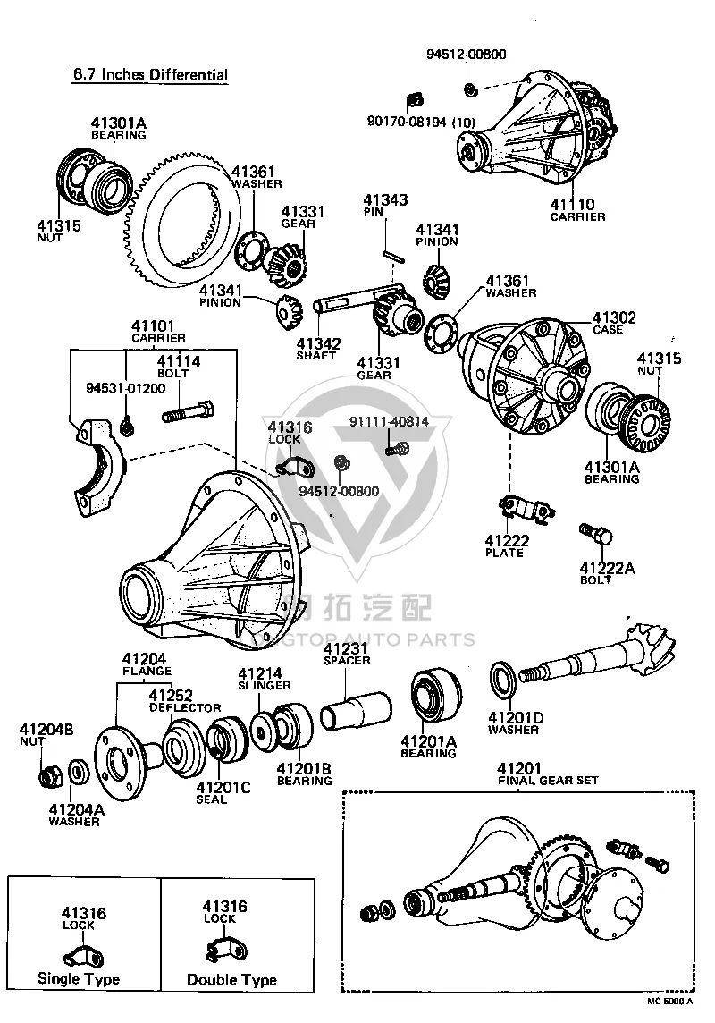 Rear Differential Side Gear 41331-30030 for Toyota CELICA