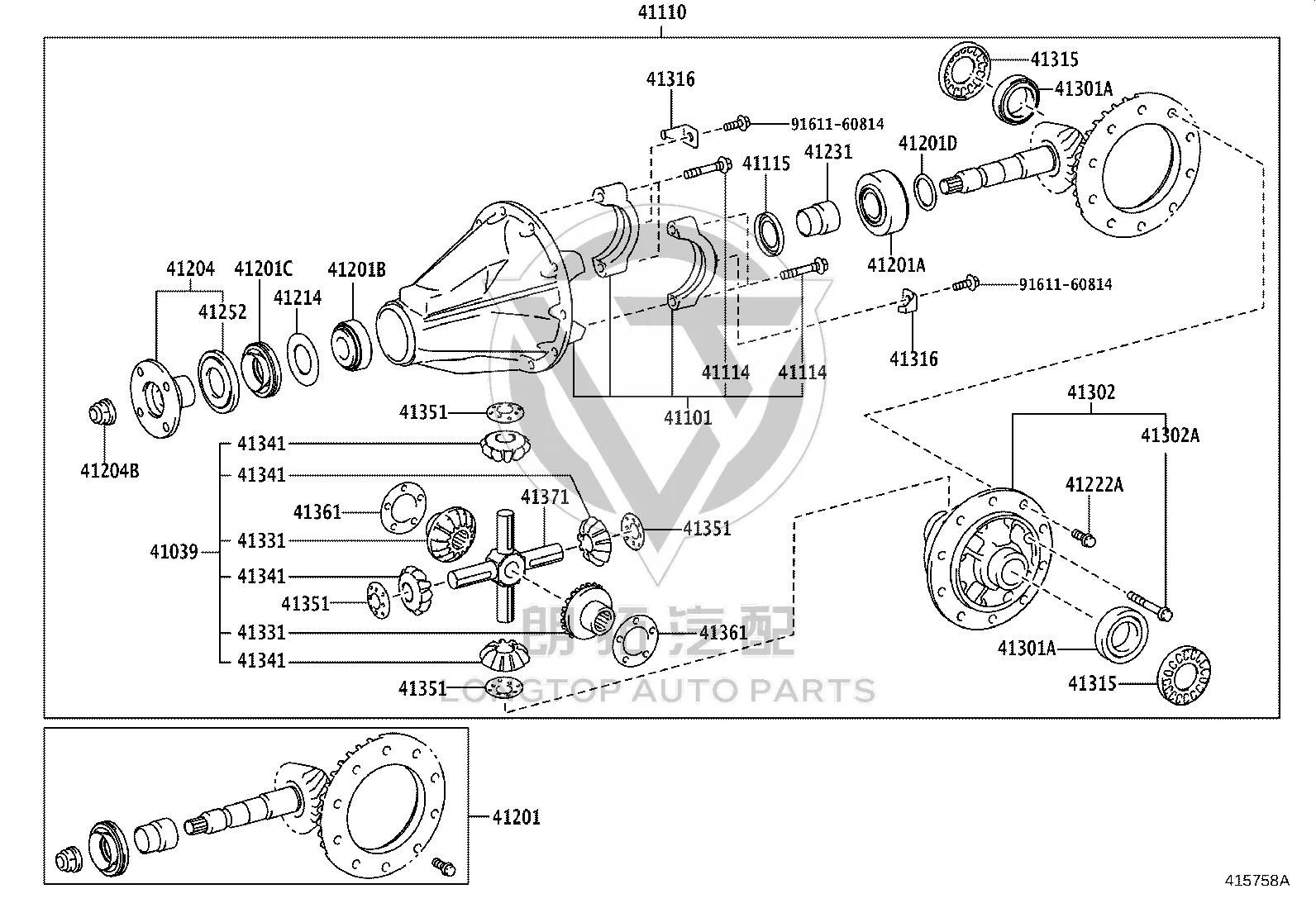 Rear Differential Planetary Thrust Washer 41351-35011 for Toyota Coaster