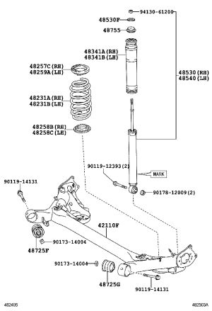 Rear Shock Absorber Core Right 48530-80502 for Toyota Corolla