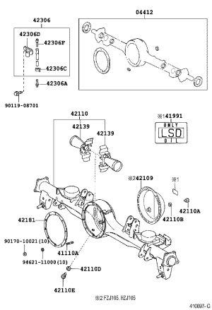 Rear Axle Housing 42110-60631 for Toyota Land Cruiser