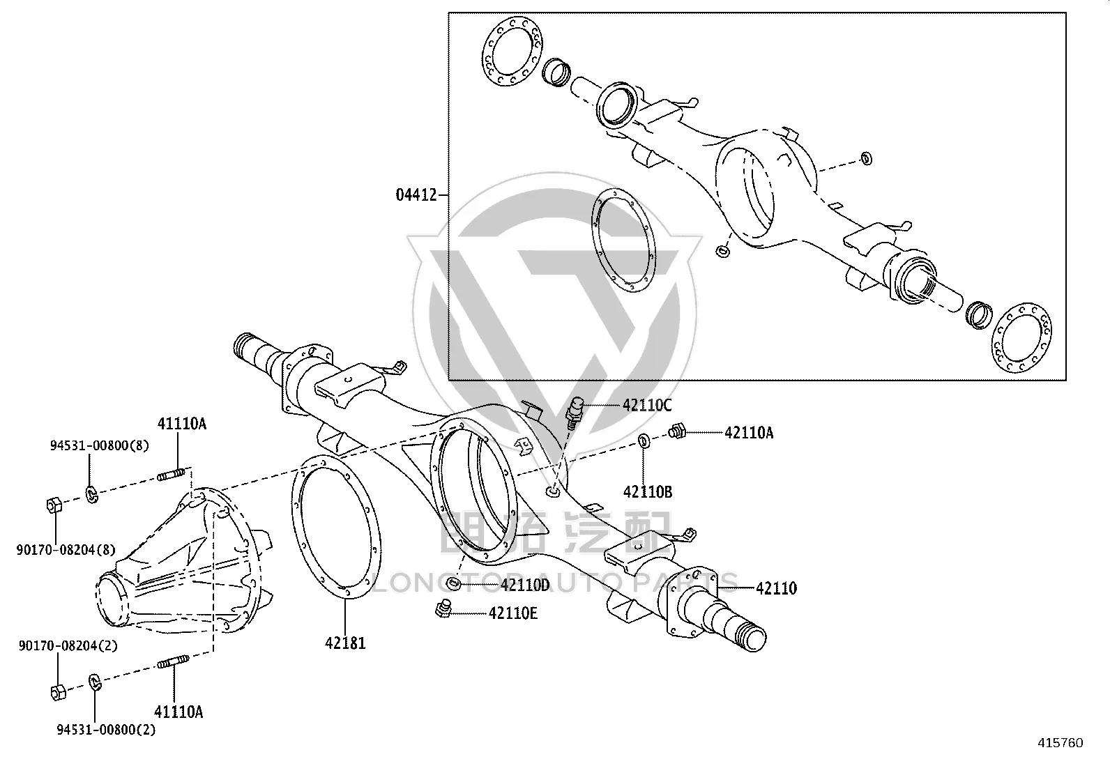 Front Axle Differential Housing Gasket 42181-36060 for Toyota Coaster