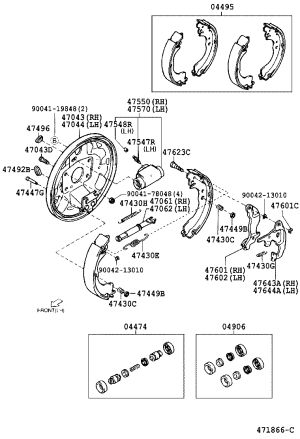 Rear Right Brake Backing Plate 47043-87405 for Toyota Cami