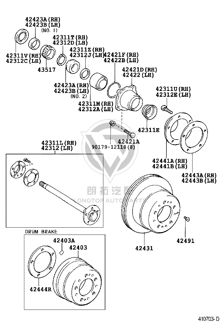 Brake Drum Backing Plate 42441-60050 for Toyota Land Cruiser