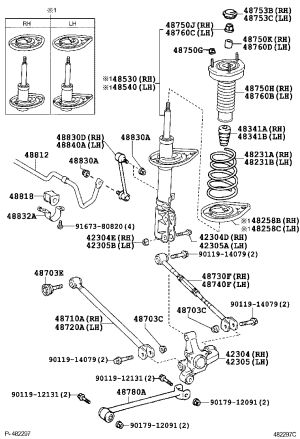 Rear Shock Absorber Left 48540-39805 for Lexus ES240