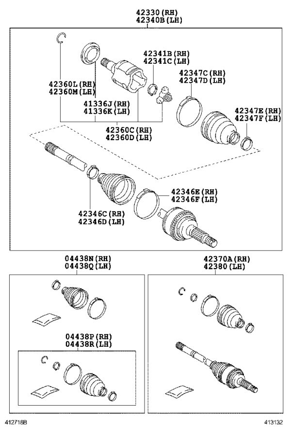 Rear halfshaft bellows clamp 42345-21010 for Toyota Highlander