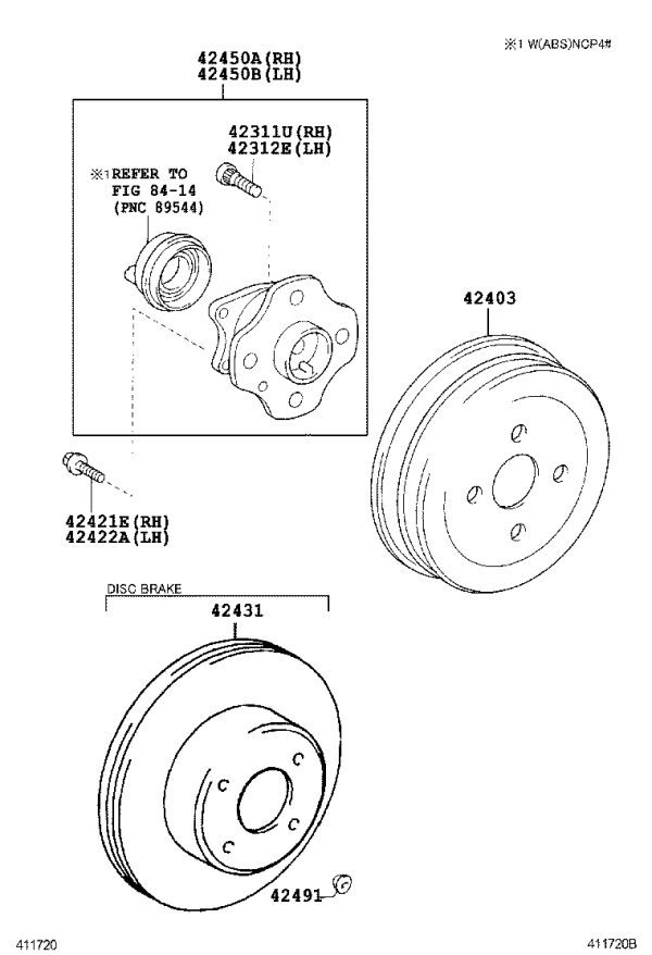 Rear Wheel Hub and Bearing Assembly 42410-0D030 for Toyota Vios