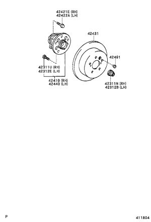 Rear Brake Disc Right 42431-48041 for Toyota Highlander