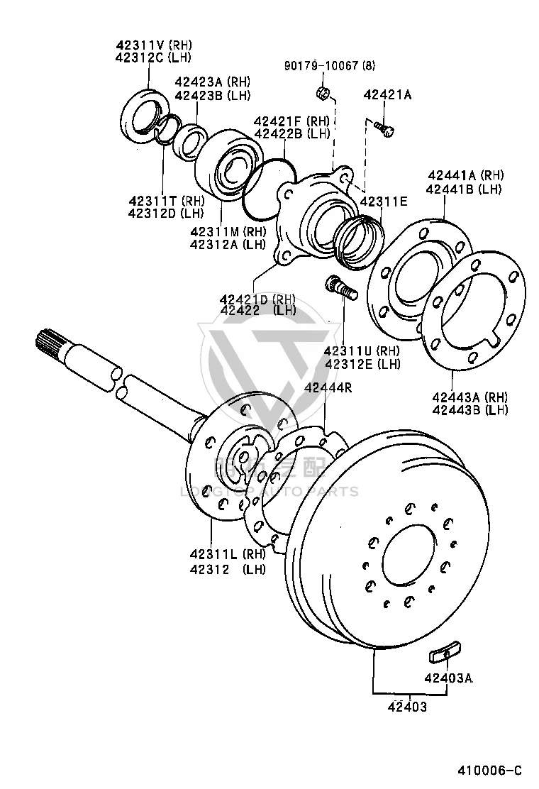 Rear Axle Hub Right 42421-60030 for Toyota Land Cruiser