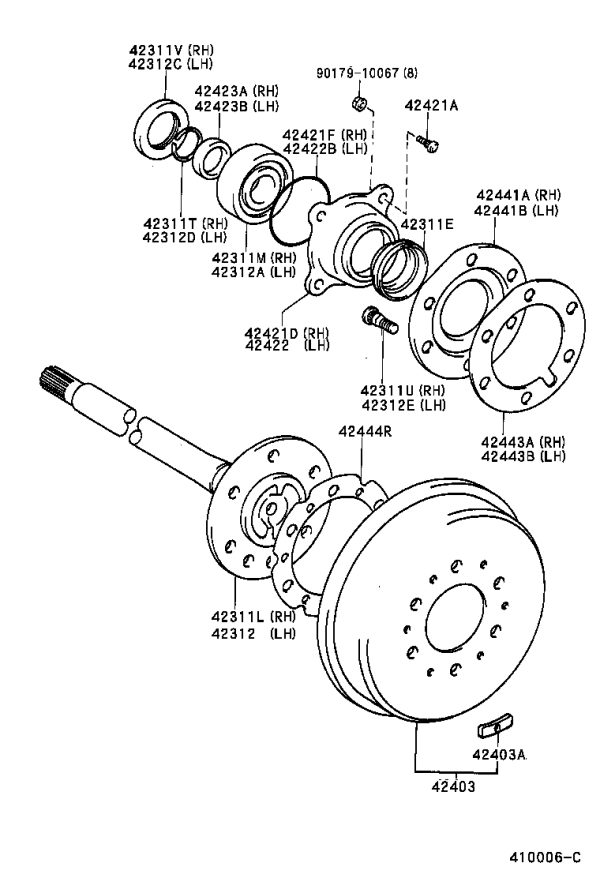Rear Axle Hub Right 42421-60030 for Toyota Land Cruiser