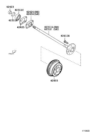 Rear axle bearing retainer liner 42425-87403 for Toyota CAMI