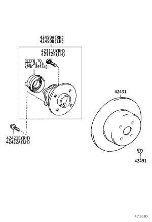 Rear Wheel Axle Head Bearing 42450-02090 for Toyota Corolla