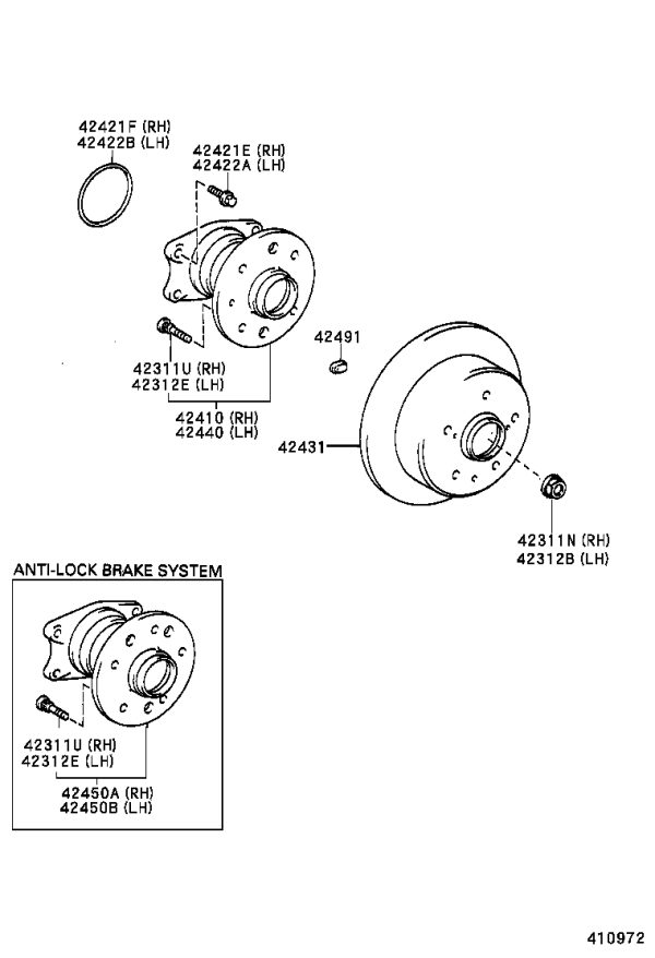 Rear Right Brake Rotor 42431-07030 for Toyota Avalon