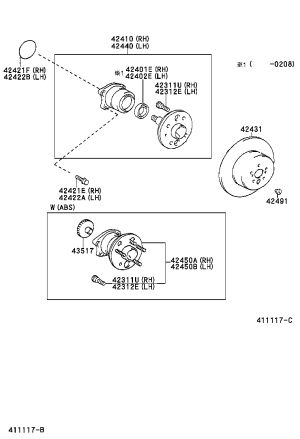 Rear Right Brake Rotor 42431-07040 for Toyota Avalon
