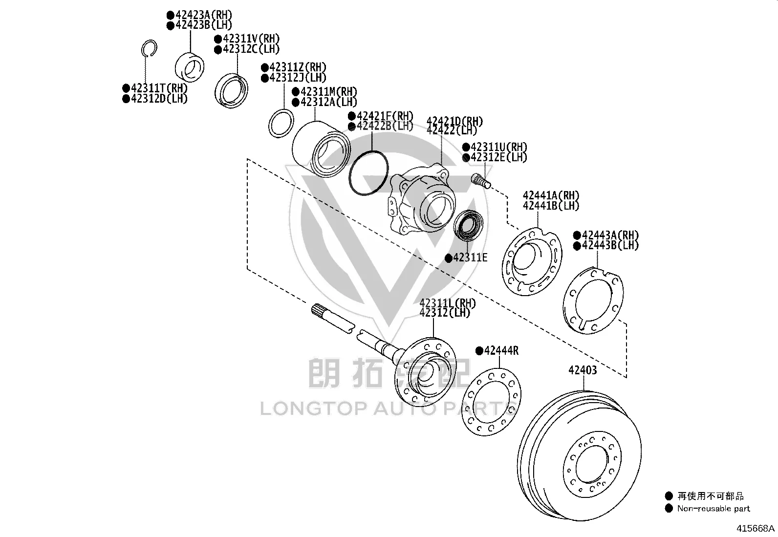 Rear Brake Drum 42431-0K120 for Toyota Fortuner