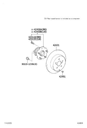 Rear Brake Disc Right 42431-28130 for Toyota Previa