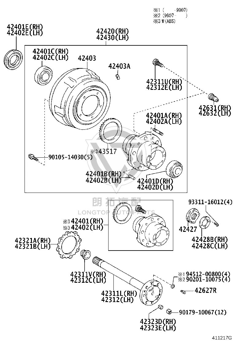 Rear Brake Drum Right 42431-36150 for Toyota Coaster