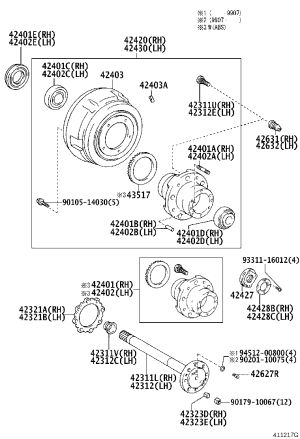 Rear Brake Drum Right 42431-36150 for Toyota Coaster