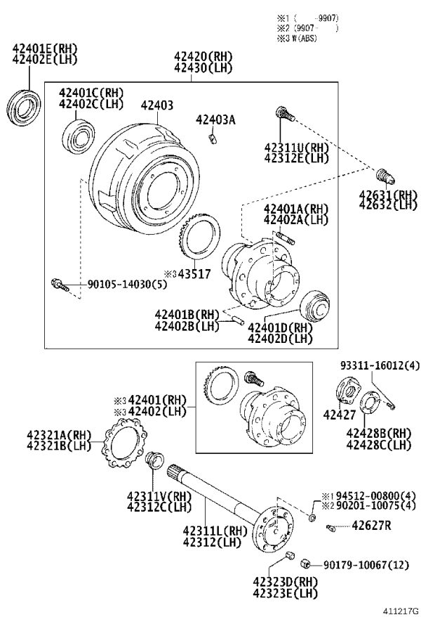 Rear Brake Drum Right 42431-36150 for Toyota Coaster