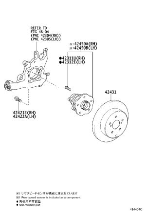 Rear Wheel Hub Bearing 42450-48051 for Lexus RX Series