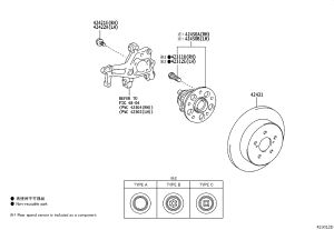 Rear Wheel Axle Head Bearing 42450-F4020 for Toyota AVALON