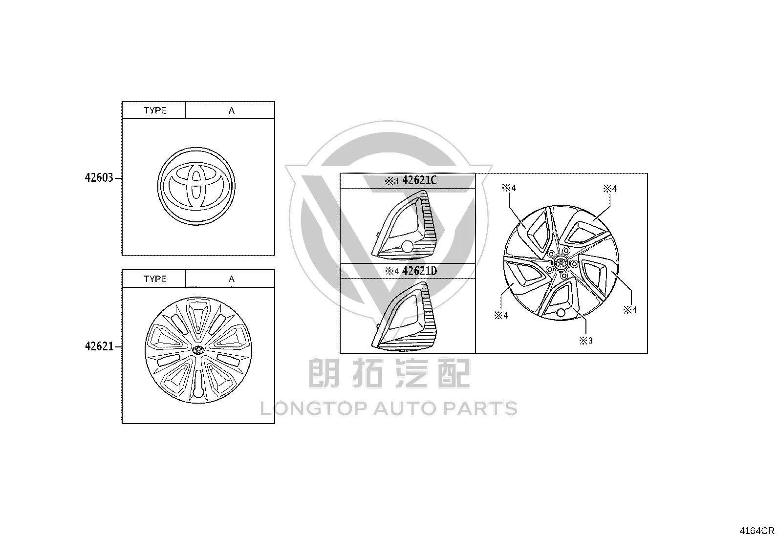 Hubcap 42602-03010 for Toyota BZ3