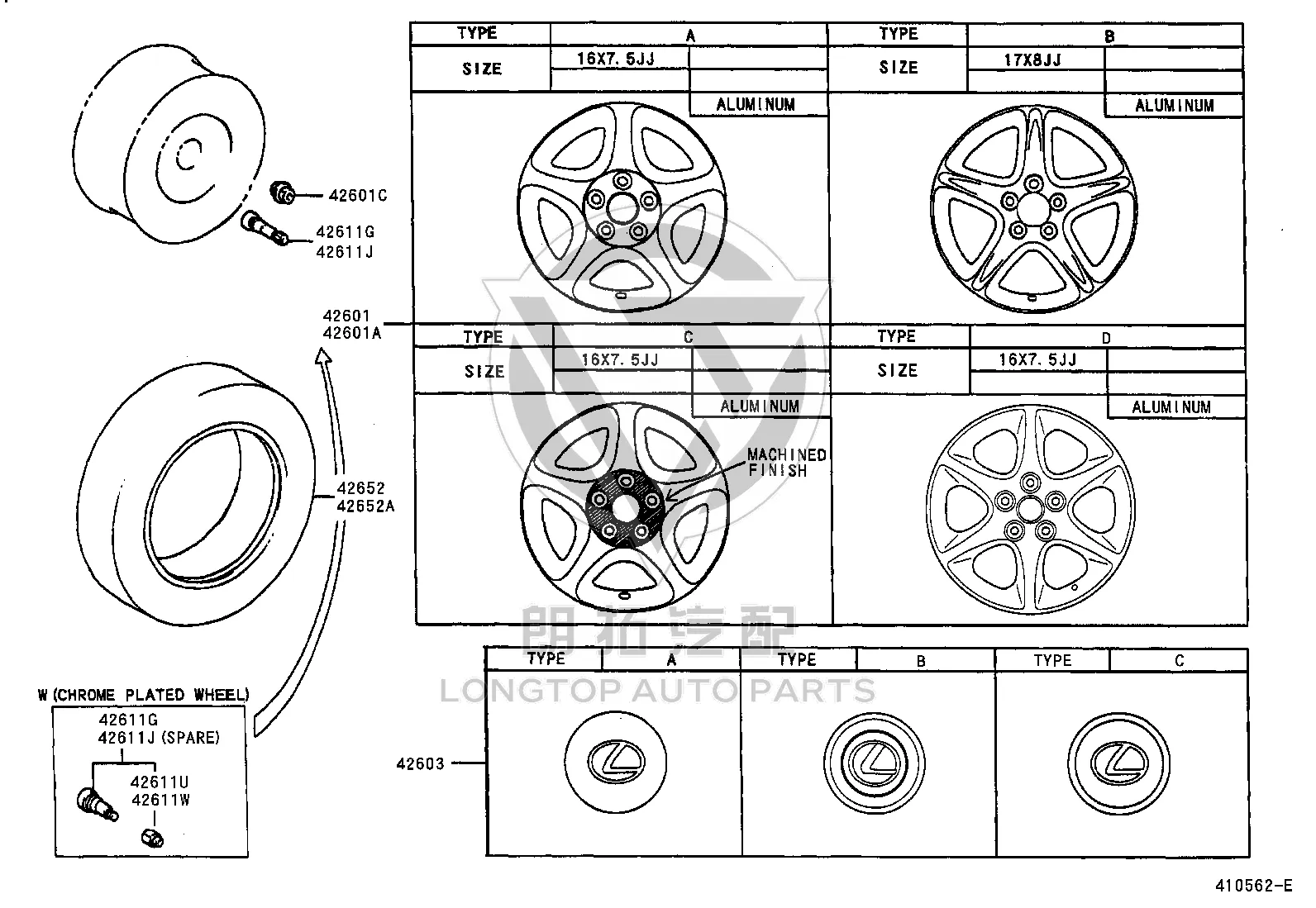 Hubcap 42603-30390 for Lexus GS300