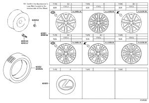 Spare Tire Steel Wheel Rim 42611-33630 for Lexus ES
