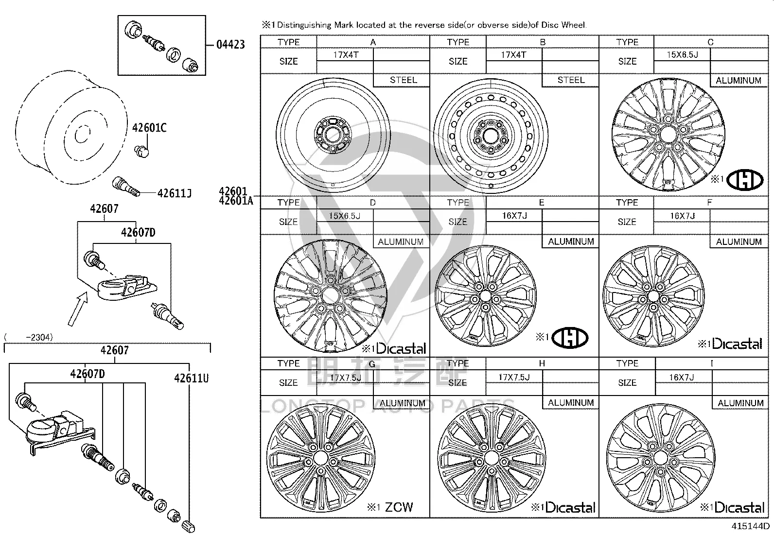 Wheel Nut 90942-C1001 for Toyota AVALON