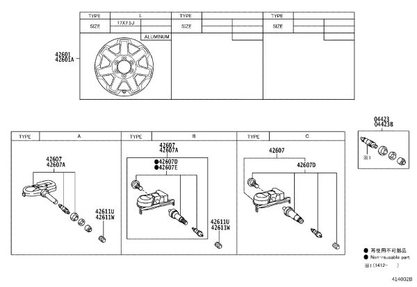 Tire Pressure Sensor 42607-35040 for Toyota 4RUNNER