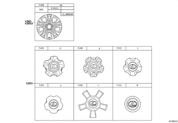 Wheel Hub Cover 4260B-60250 for Lexus LX