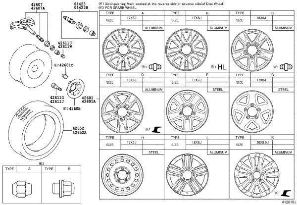 Hub cover sub-assembly 4260B-60410 for Toyota Land Cruiser