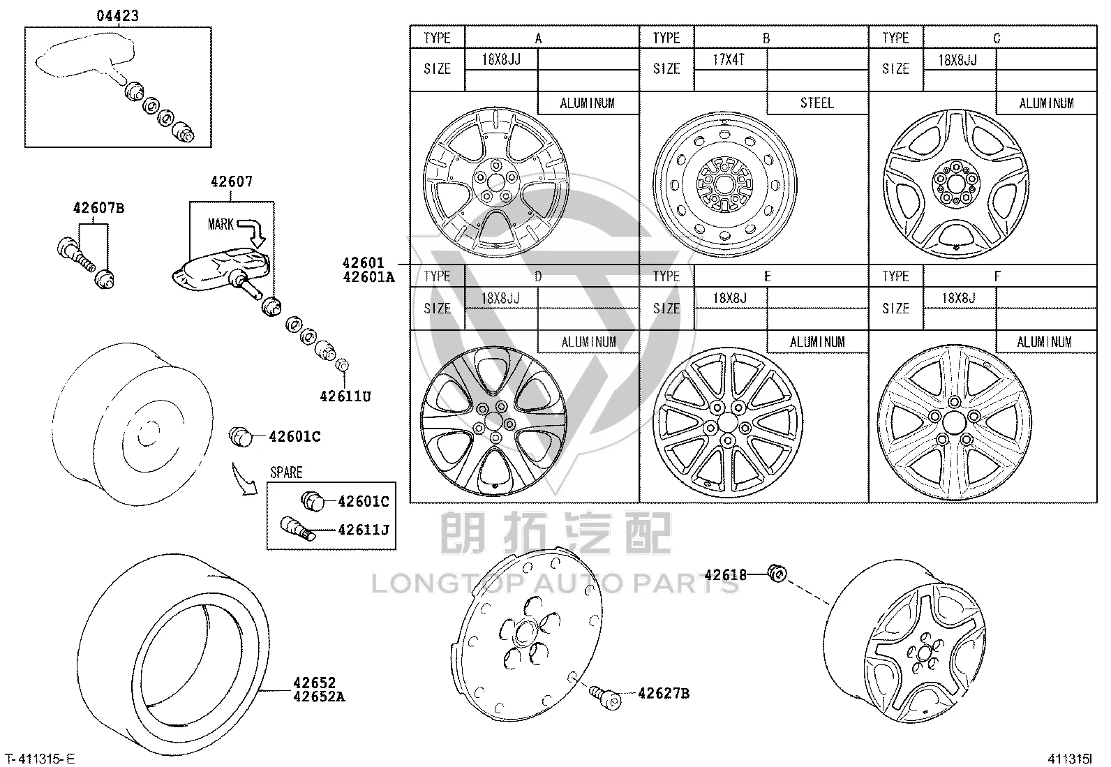 Steel Wheel Rim 42611-24460 for Lexus SC430