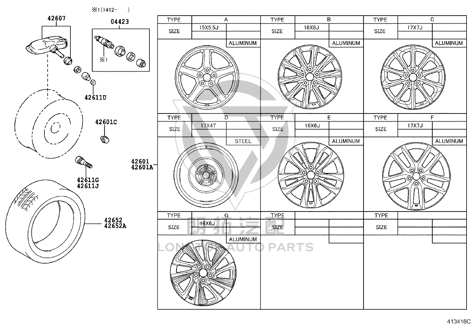 Steel Wheel Rim 42611-76090 for Lexus CT200H