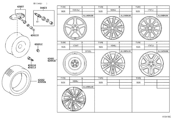 Steel Wheel Rim 42611-76090 for Lexus CT200H