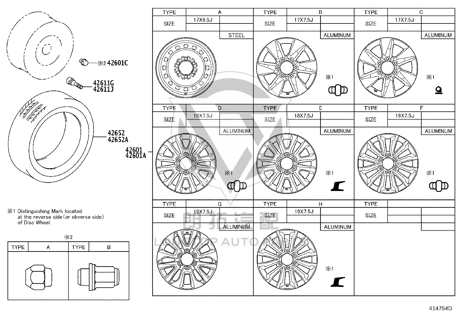 Spare Tire Rim 4261A-60180 for Toyota Land Cruiser Prado