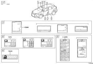 Tire Pressure Information Label 42661-78500 for Lexus NX Series