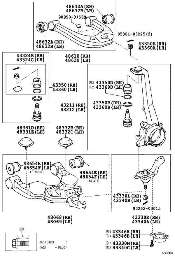 Front Lower Control Arm Right 48068-35081 for Toyota 4RUNNER