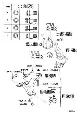 Steering Knuckle Right 43211-58010 for Toyota Alphard