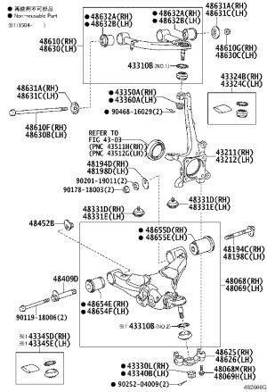Front Upper Control Arm Bolt 90105-16086 for Toyota Land Cruiser